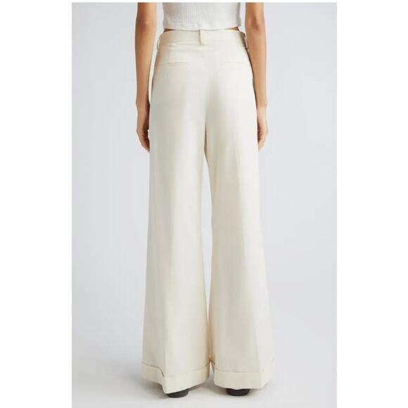 TWP Pants Howard Cuffed Winter White Wide Leg Pockets Zip Fly NWT $495 Size 4 - Picture 2 of 11